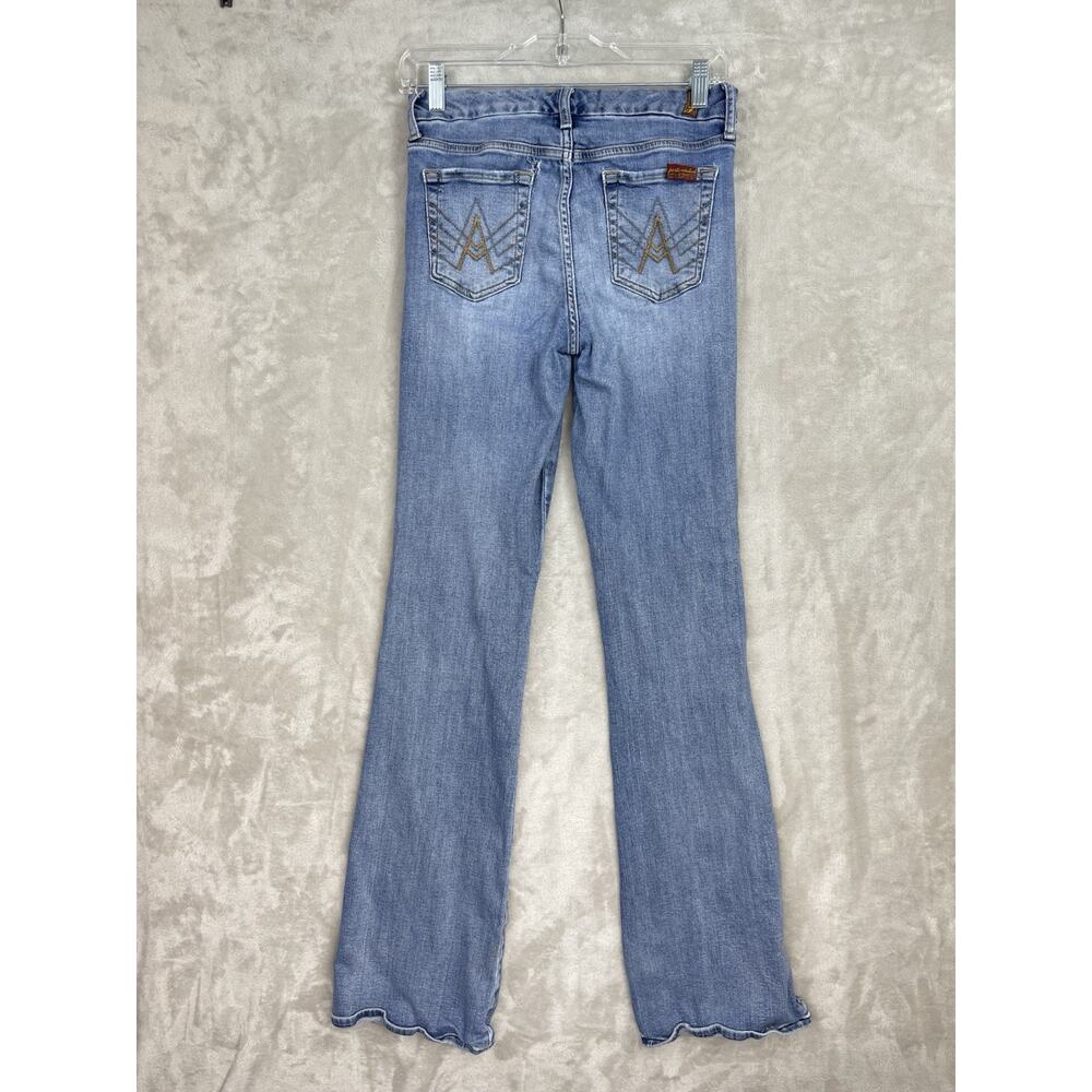 7 for All Mankind B (Air) A Pocket Size 26 Denim Jeans Flared Y2K Embroidered - Picture 8 of 15